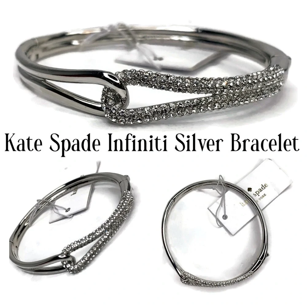 Kate Spade Silver Crystal Infiniti Bracelet NWT - Picture 2 of 5